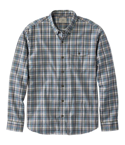 Men's Brushed Jaspé Twill Shirt, Plaid, Traditional Untucked Fit | L.L.Bean outlet - US 4676
