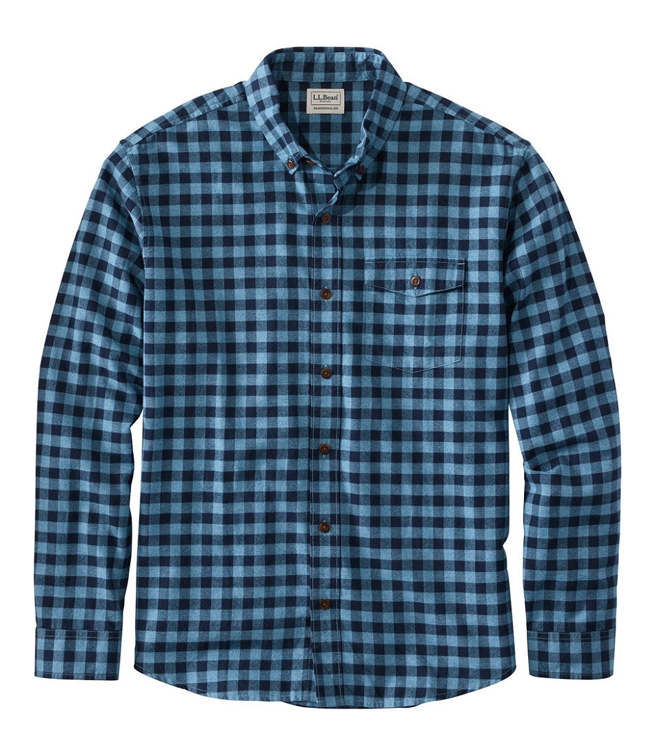 Men's Brushed Jaspé Twill Shirt, Plaid, Traditional Untucked Fit | L.L.Bean outlet - US 4676