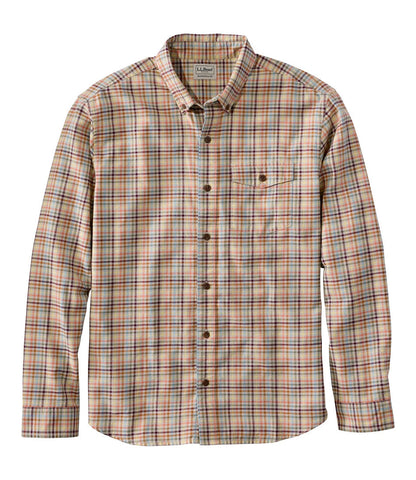 Men's Brushed Jaspé Twill Shirt, Plaid, Traditional Untucked Fit | L.L.Bean outlet - US 4676