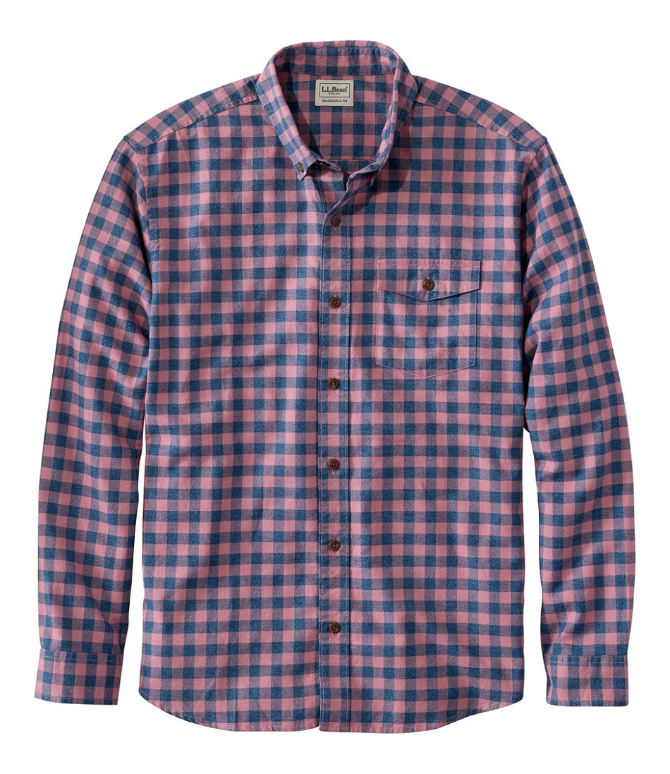 Men's Brushed Jaspé Twill Shirt, Plaid, Traditional Untucked Fit | L.L.Bean outlet - US 4676