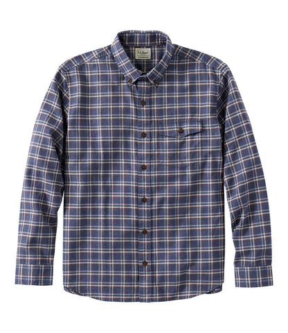 Men's Brushed Jaspé Twill Shirt, Plaid, Traditional Untucked Fit | L.L.Bean outlet - US 4676