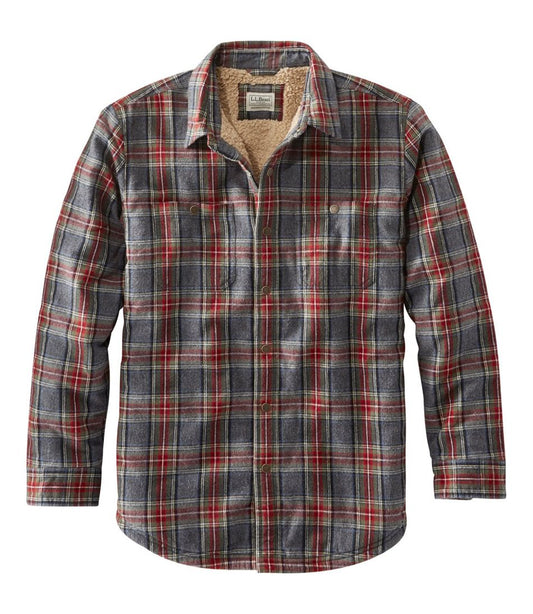 Men's Sherpa-Lined Scotch Plaid Shirt, Slightly Fitted | L.L.Bean sale