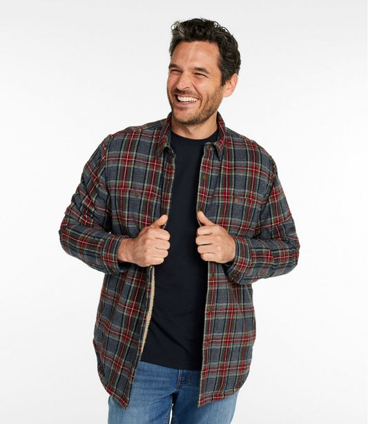Men's Sherpa-Lined Scotch Plaid Shirt, Slightly Fitted | L.L.Bean sale