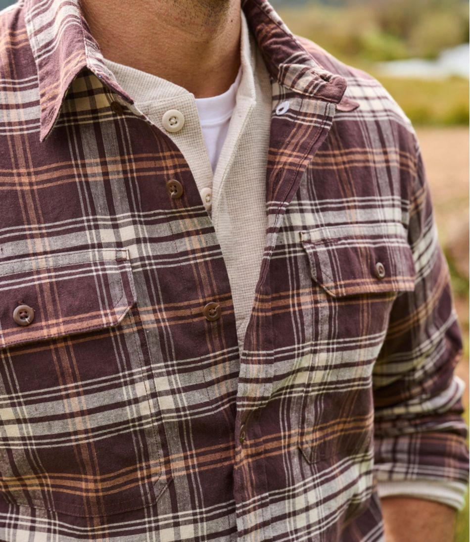 Men's Stonecoast Hemp Shirt, Long-Sleeve, Slightly Fitted Untucked Fit | L.L.Bean on sale