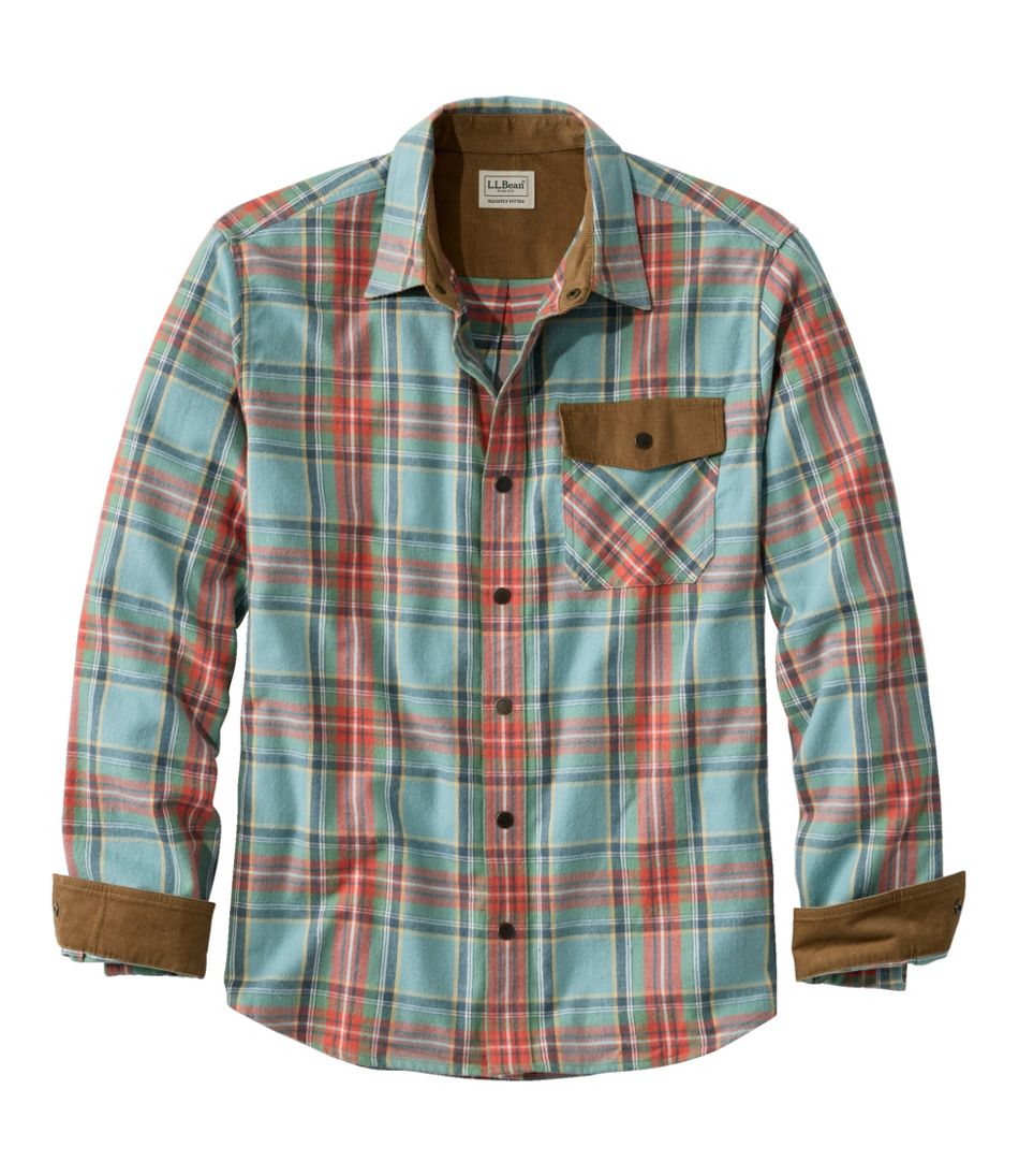 Men's Scotch Plaid Flannel Shirt, Snap-Front, Slightly Fitted Untucked Fit | L.L.Bean discount