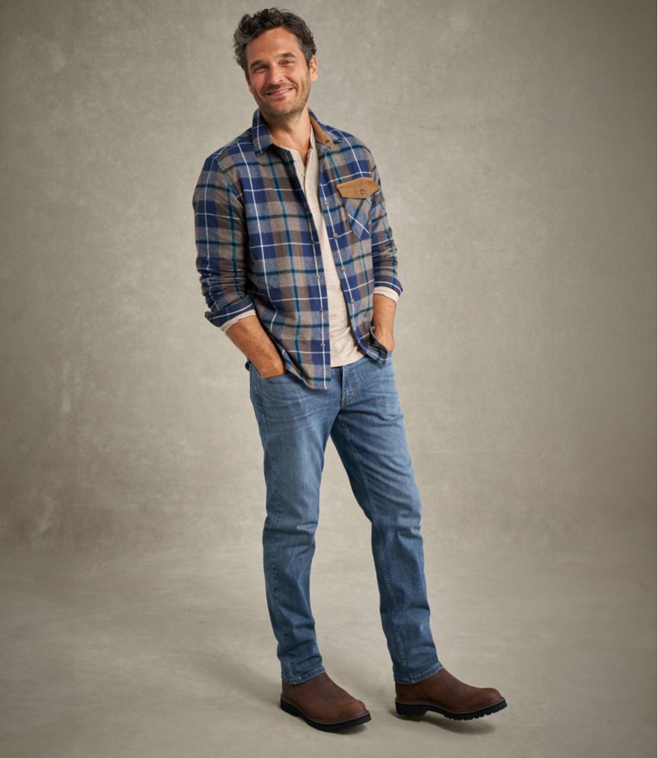 Men's Scotch Plaid Flannel Shirt, Snap-Front, Slightly Fitted Untucked Fit | L.L.Bean discount