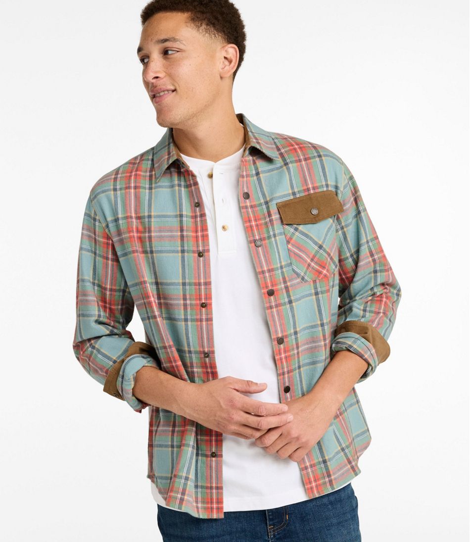 Men's Scotch Plaid Flannel Shirt, Snap-Front, Slightly Fitted Untucked Fit | L.L.Bean discount