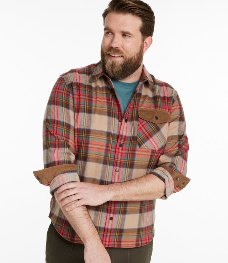 Men's Scotch Plaid Flannel Shirt, Snap-Front, Slightly Fitted Untucked Fit | L.L.Bean discount