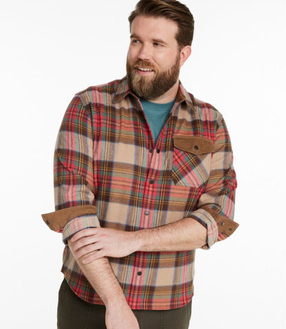 Men's Scotch Plaid Flannel Shirt, Snap-Front, Slightly Fitted Untucked Fit | L.L.Bean discount