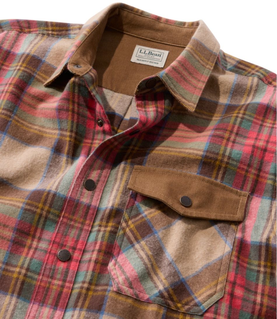 Men's Scotch Plaid Flannel Shirt, Snap-Front, Slightly Fitted Untucked Fit | L.L.Bean discount