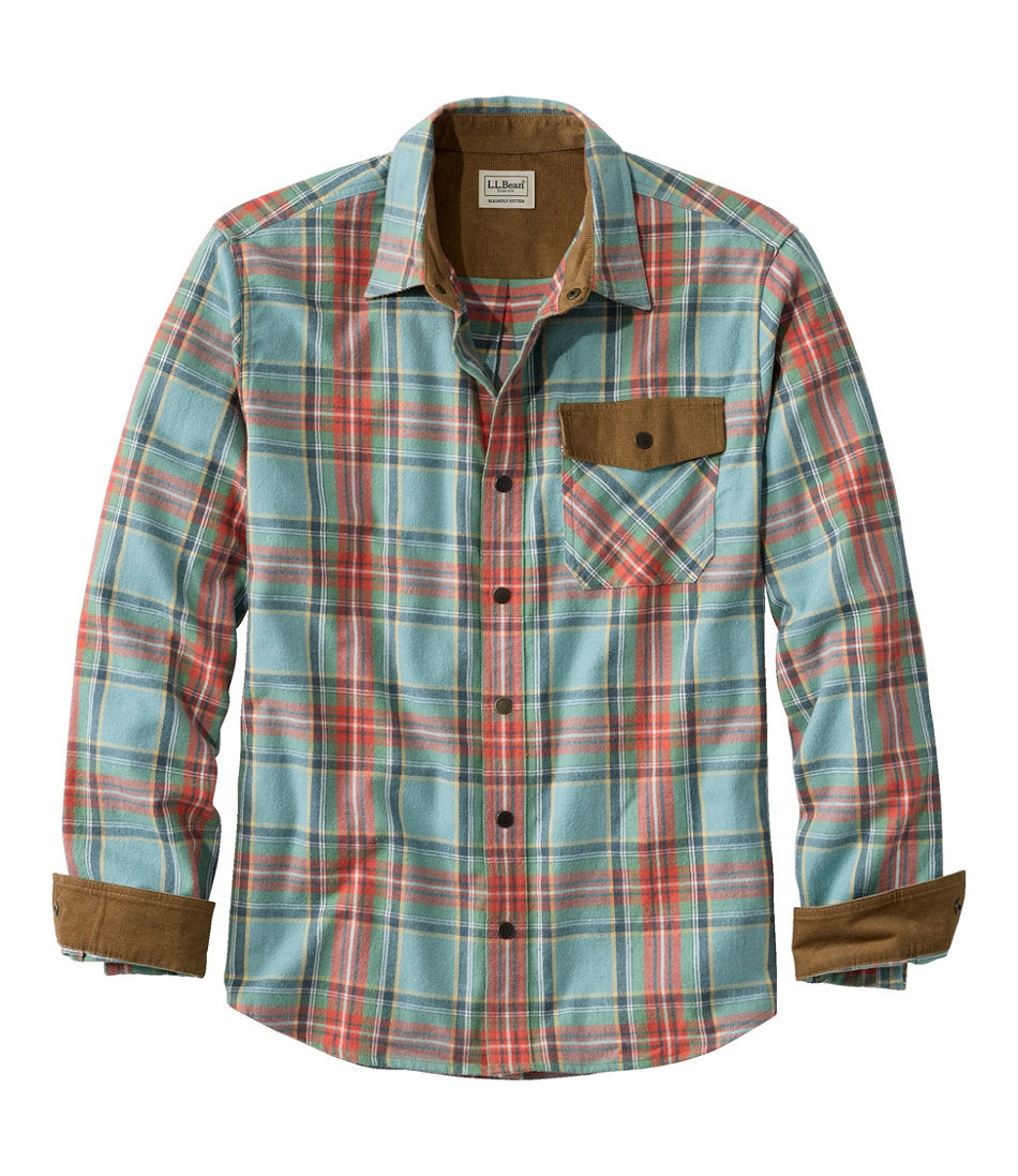Men's Scotch Plaid Flannel Shirt, Snap-Front, Slightly Fitted Untucked Fit | L.L.Bean discount - US 8283