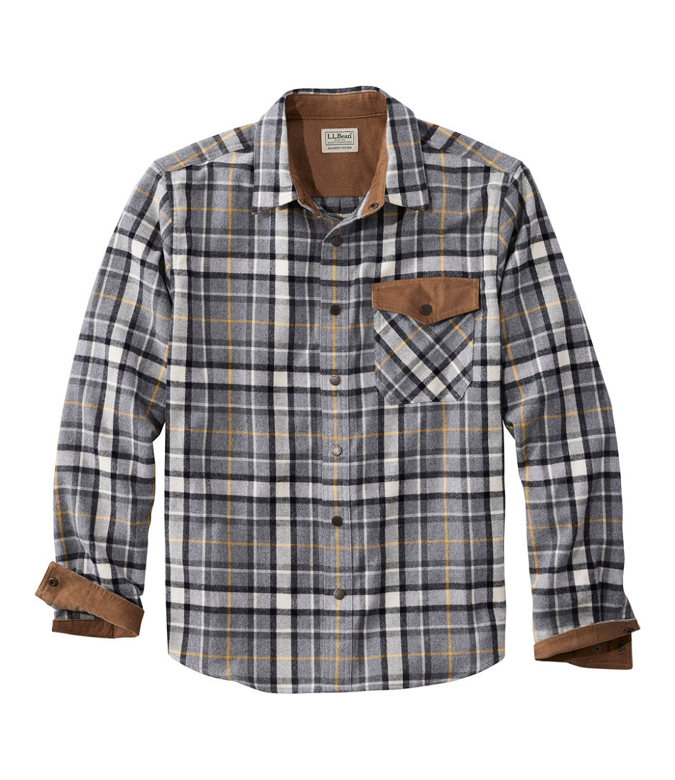 Men's Scotch Plaid Flannel Shirt, Snap-Front, Slightly Fitted Untucked Fit | L.L.Bean discount - US 8283