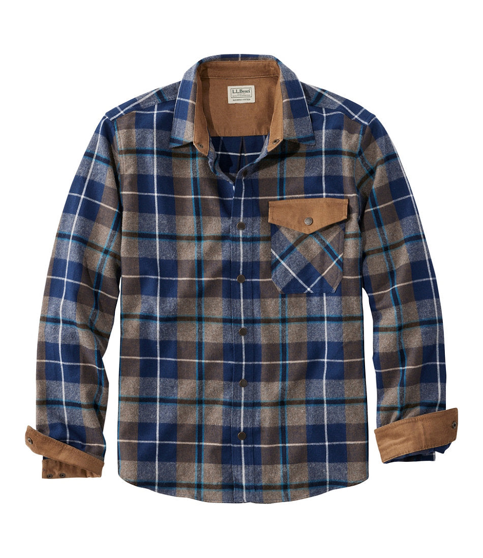 Men's Scotch Plaid Flannel Shirt, Snap-Front, Slightly Fitted Untucked Fit | L.L.Bean discount - US 8283