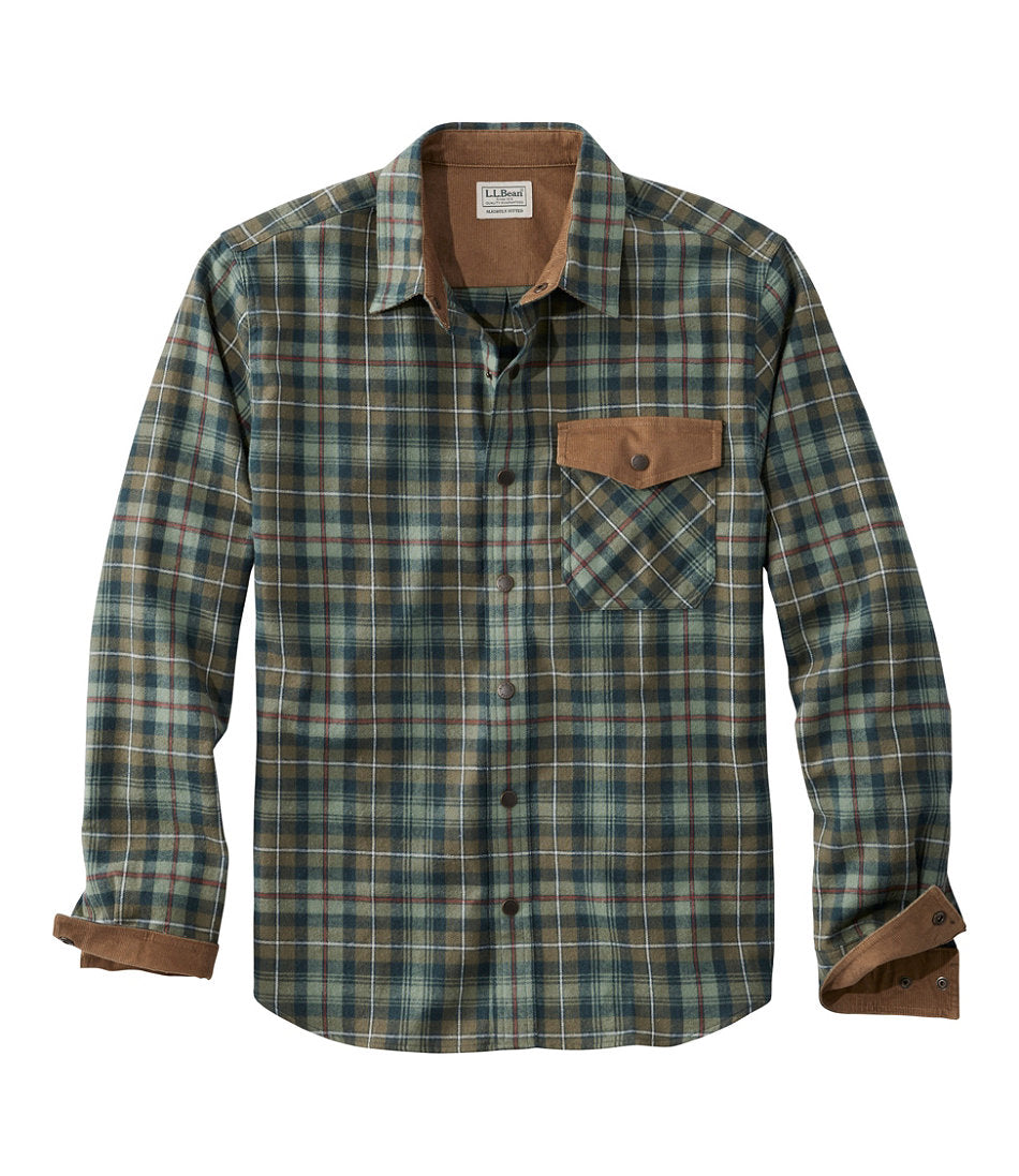 Men's Scotch Plaid Flannel Shirt, Snap-Front, Slightly Fitted Untucked Fit | L.L.Bean discount - US 8283