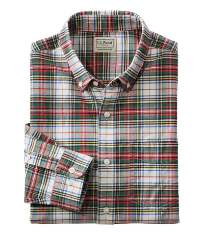 Men's Comfort Stretch® Oxford Shirt, Traditional Untucked Fit, Plaid | L.L.Bean outlet