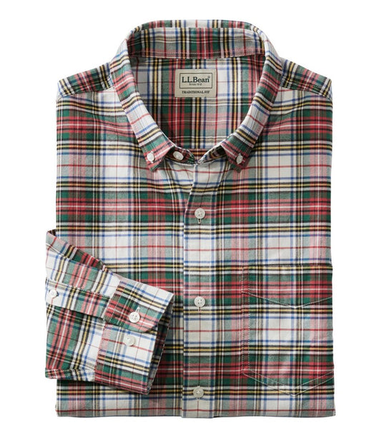 Men's Comfort Stretch® Oxford Shirt, Traditional Untucked Fit, Plaid | L.L.Bean outlet
