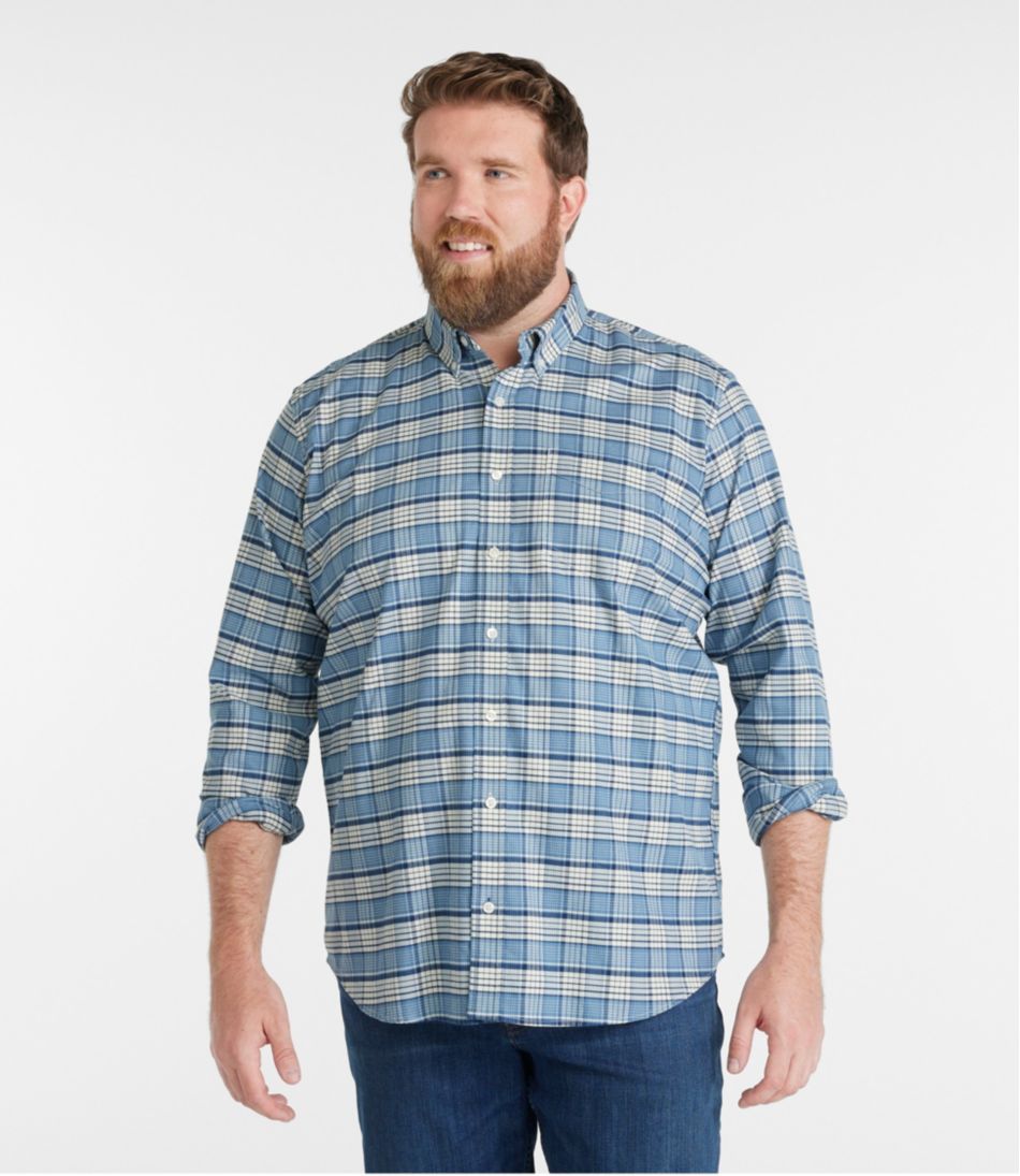 Men's Comfort Stretch® Oxford Shirt, Traditional Untucked Fit, Plaid | L.L.Bean outlet