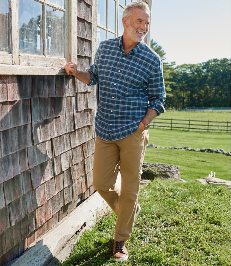 Men's Comfort Stretch® Oxford Shirt, Traditional Untucked Fit, Plaid | L.L.Bean outlet