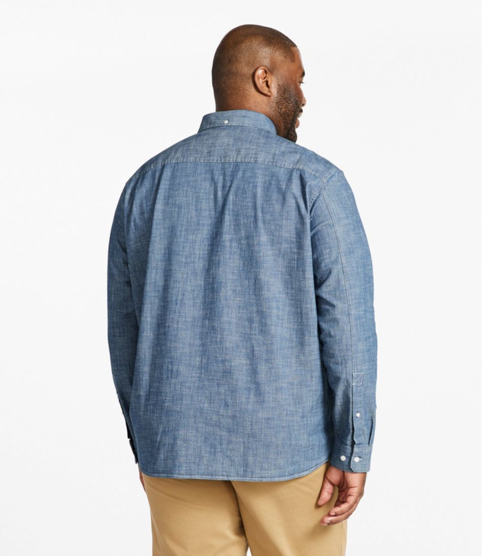 Men's Comfort Stretch® Chambray Shirt, Traditional Untucked Fit, Long-Sleeve | L.L.Bean online