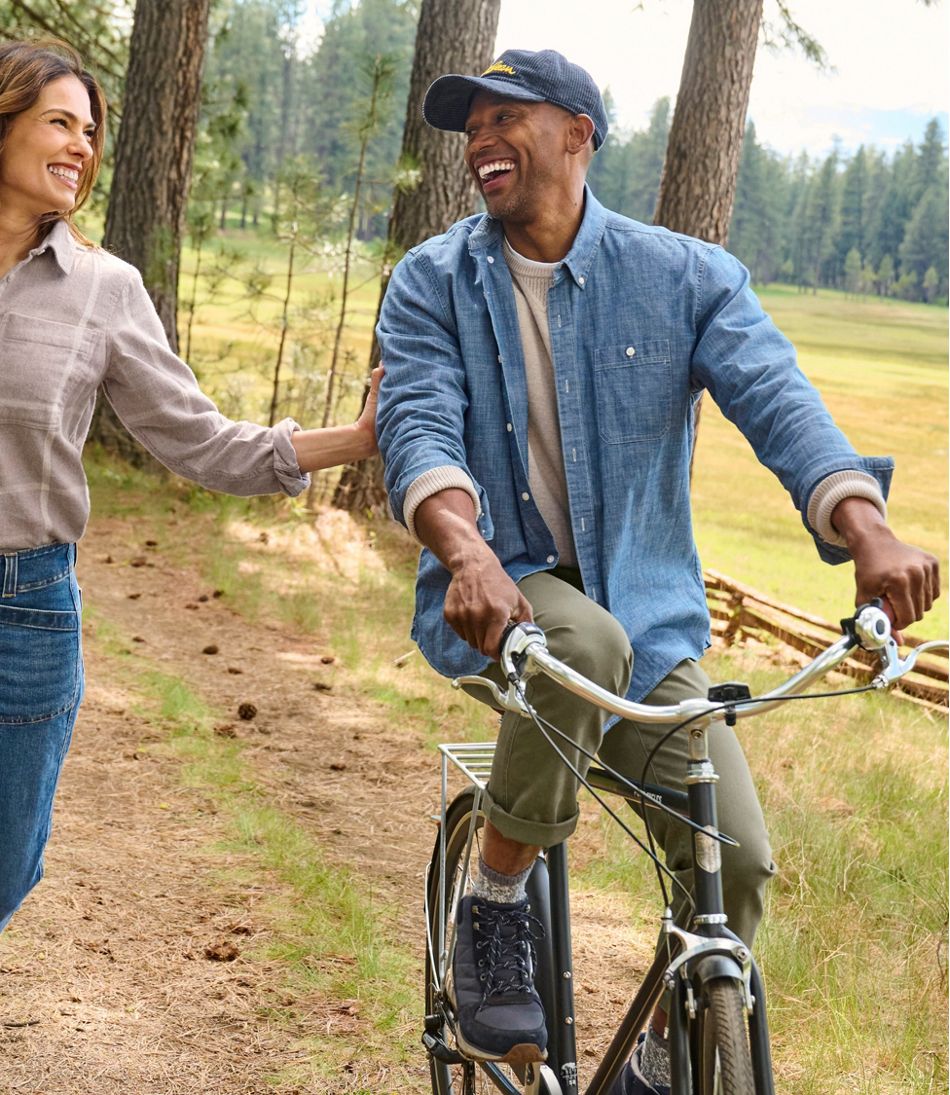 Men's Comfort Stretch® Chambray Shirt, Traditional Untucked Fit, Long-Sleeve | L.L.Bean online