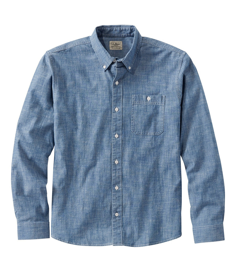 Men's Comfort Stretch® Chambray Shirt, Traditional Untucked Fit, Long-Sleeve | L.L.Bean online - US 7101