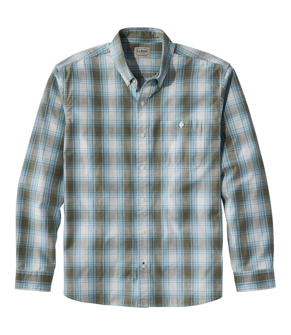 Men's Comfort Stretch® Chambray Shirt, Traditional Untucked Fit, Long-Sleeve, Print | L.L.Bean near me