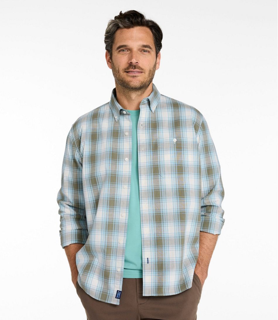 Men's Comfort Stretch® Chambray Shirt, Traditional Untucked Fit, Long-Sleeve, Print | L.L.Bean near me