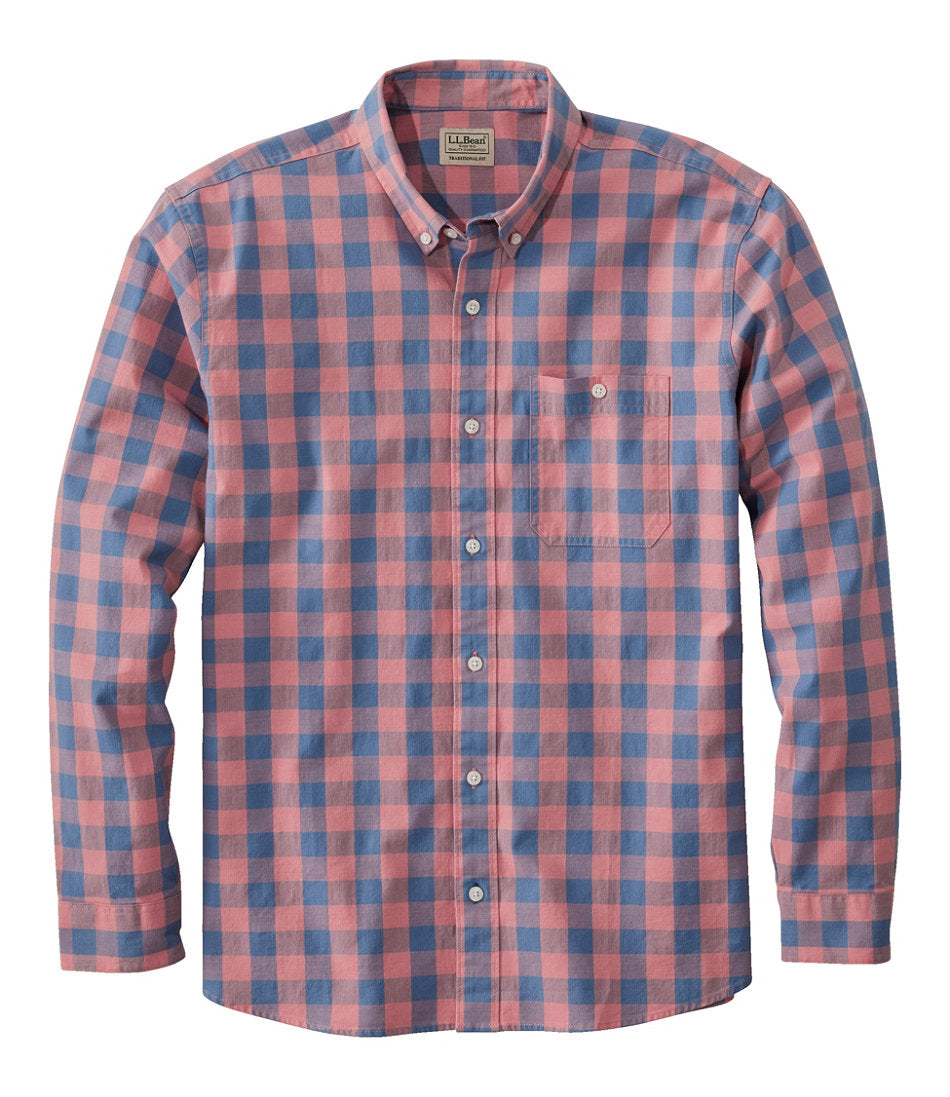 Men's Comfort Stretch® Chambray Shirt, Traditional Untucked Fit, Long-Sleeve, Print | L.L.Bean near me - US 9015