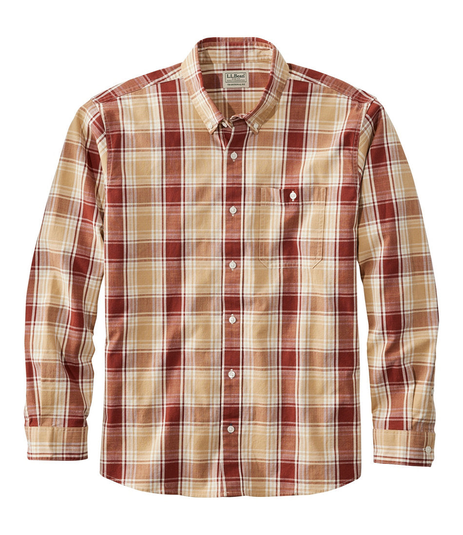 Men's Comfort Stretch® Chambray Shirt, Traditional Untucked Fit, Long-Sleeve, Print | L.L.Bean near me - US 9015