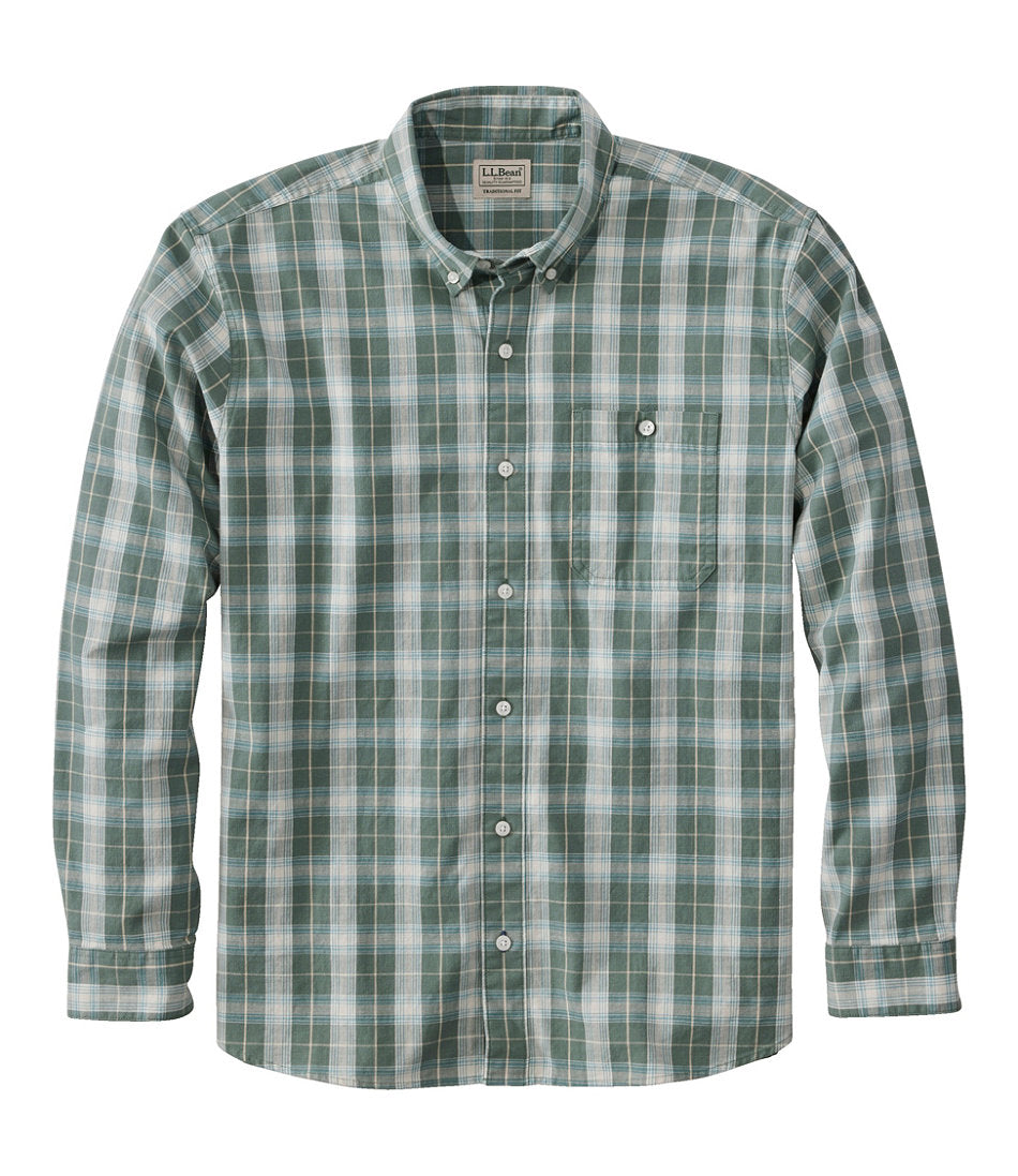 Men's Comfort Stretch® Chambray Shirt, Traditional Untucked Fit, Long-Sleeve, Print | L.L.Bean near me - US 9015