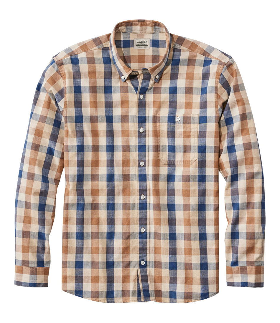 Men's Comfort Stretch® Chambray Shirt, Traditional Untucked Fit, Long-Sleeve, Print | L.L.Bean near me - US 9015
