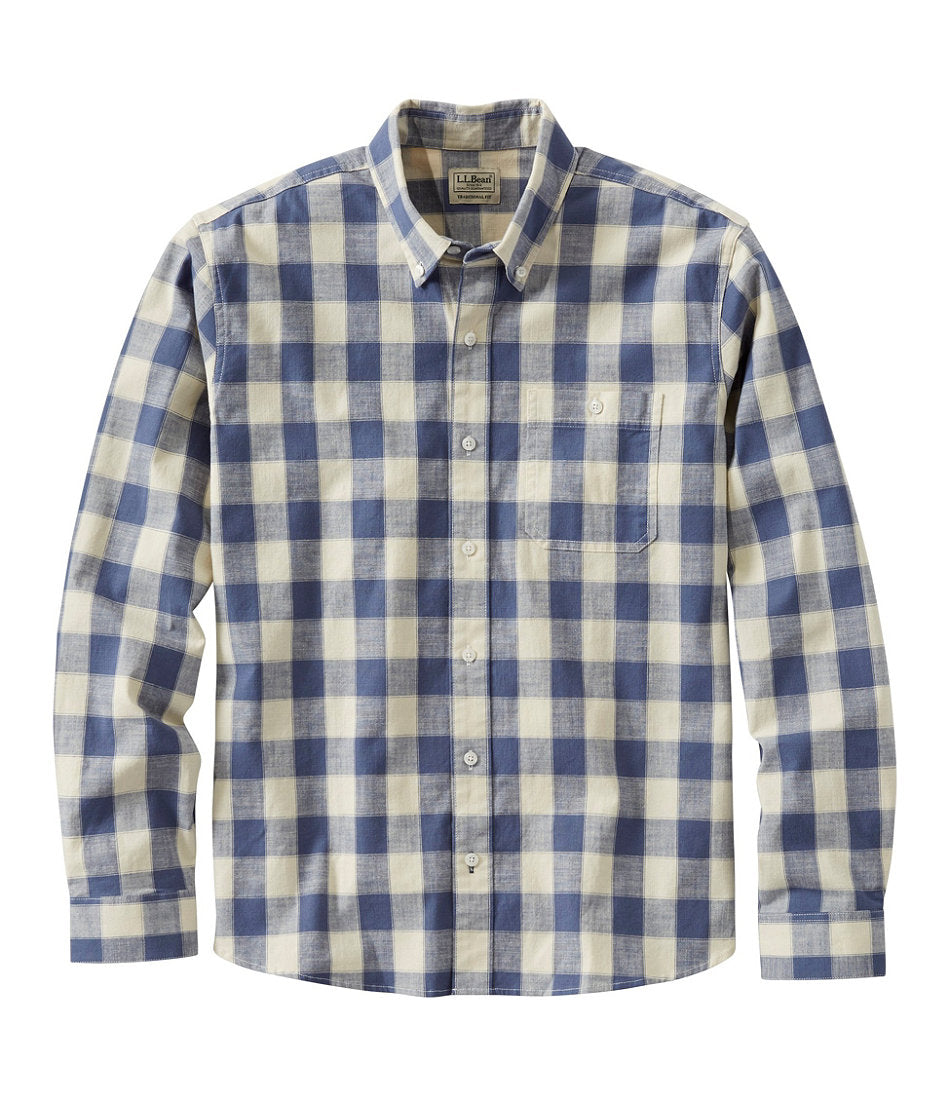 Men's Comfort Stretch® Chambray Shirt, Traditional Untucked Fit, Long-Sleeve, Print | L.L.Bean near me - US 9015