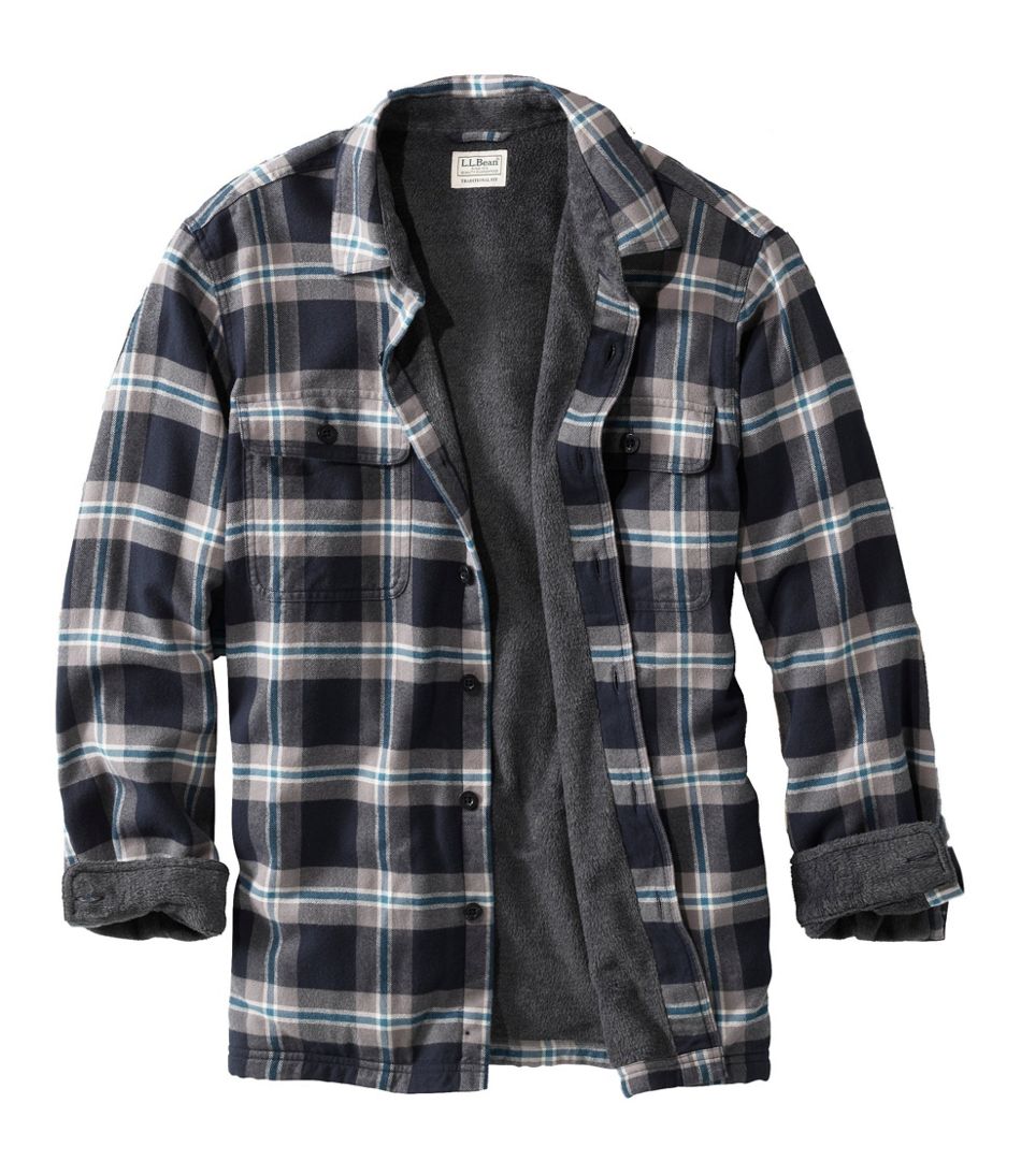 Men's Fleece-Lined Flannel Shirt, Traditional Fit | L.L.Bean outlet