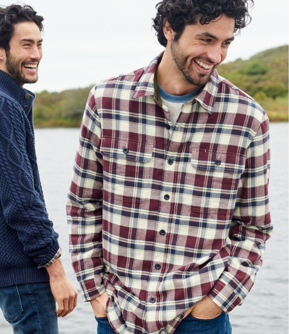 Men's Fleece-Lined Flannel Shirt, Traditional Fit | L.L.Bean outlet