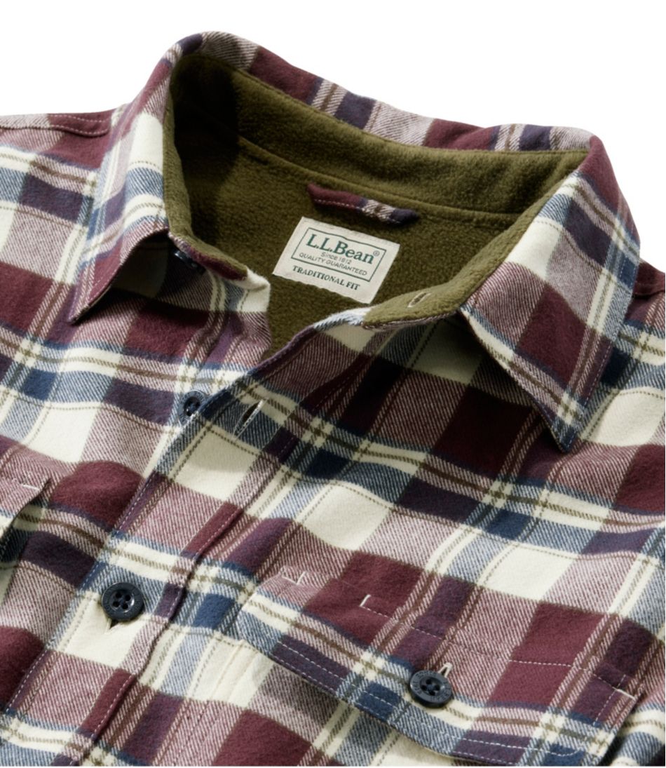 Men's Fleece-Lined Flannel Shirt, Traditional Fit | L.L.Bean outlet