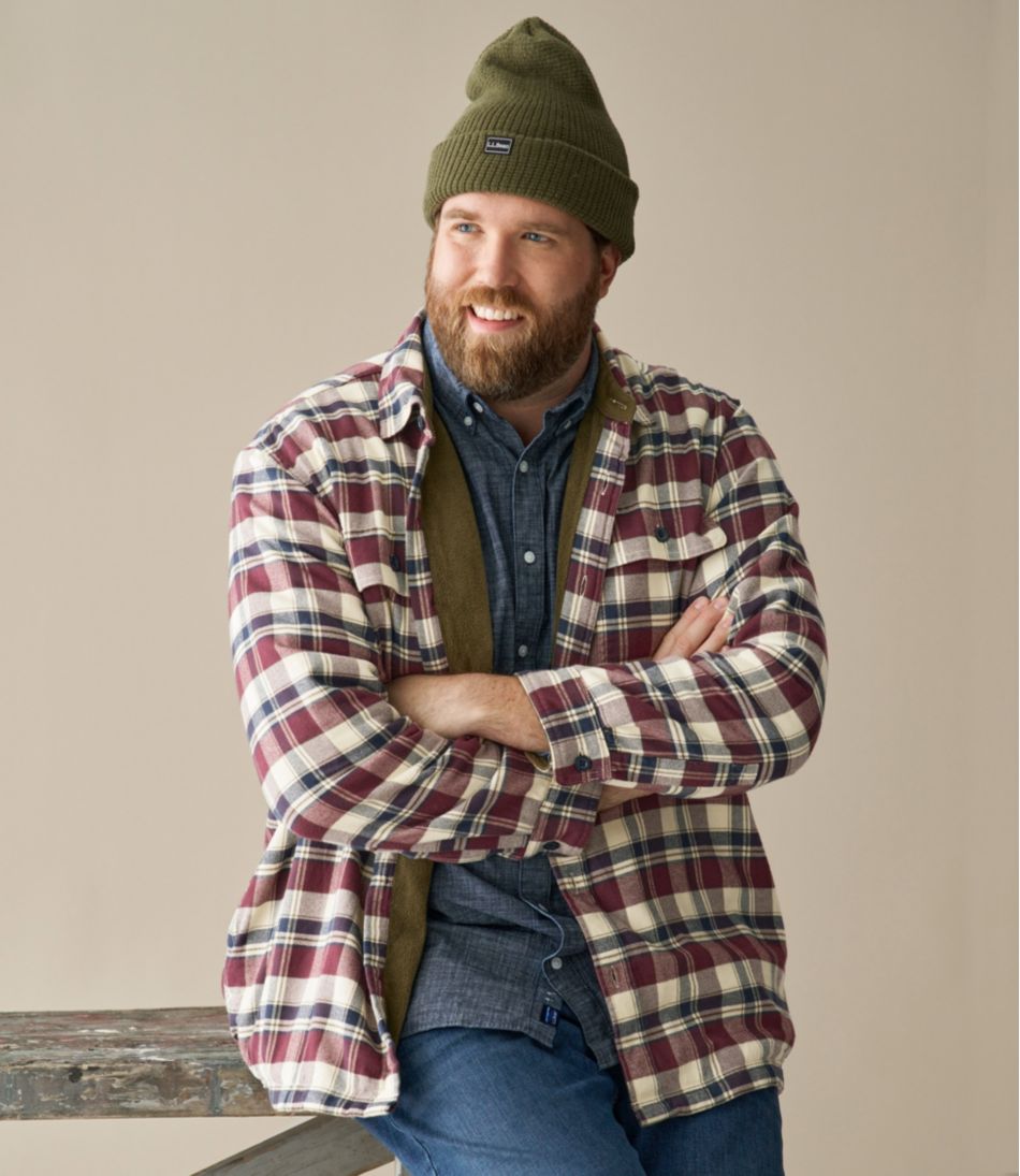 Men's Fleece-Lined Flannel Shirt, Traditional Fit | L.L.Bean outlet