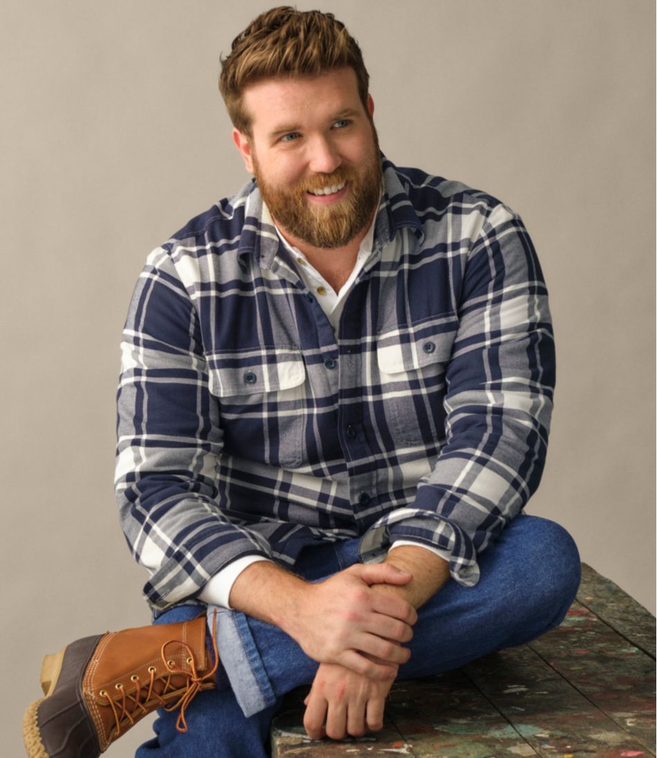 Men's Fleece-Lined Flannel Shirt, Traditional Fit | L.L.Bean outlet