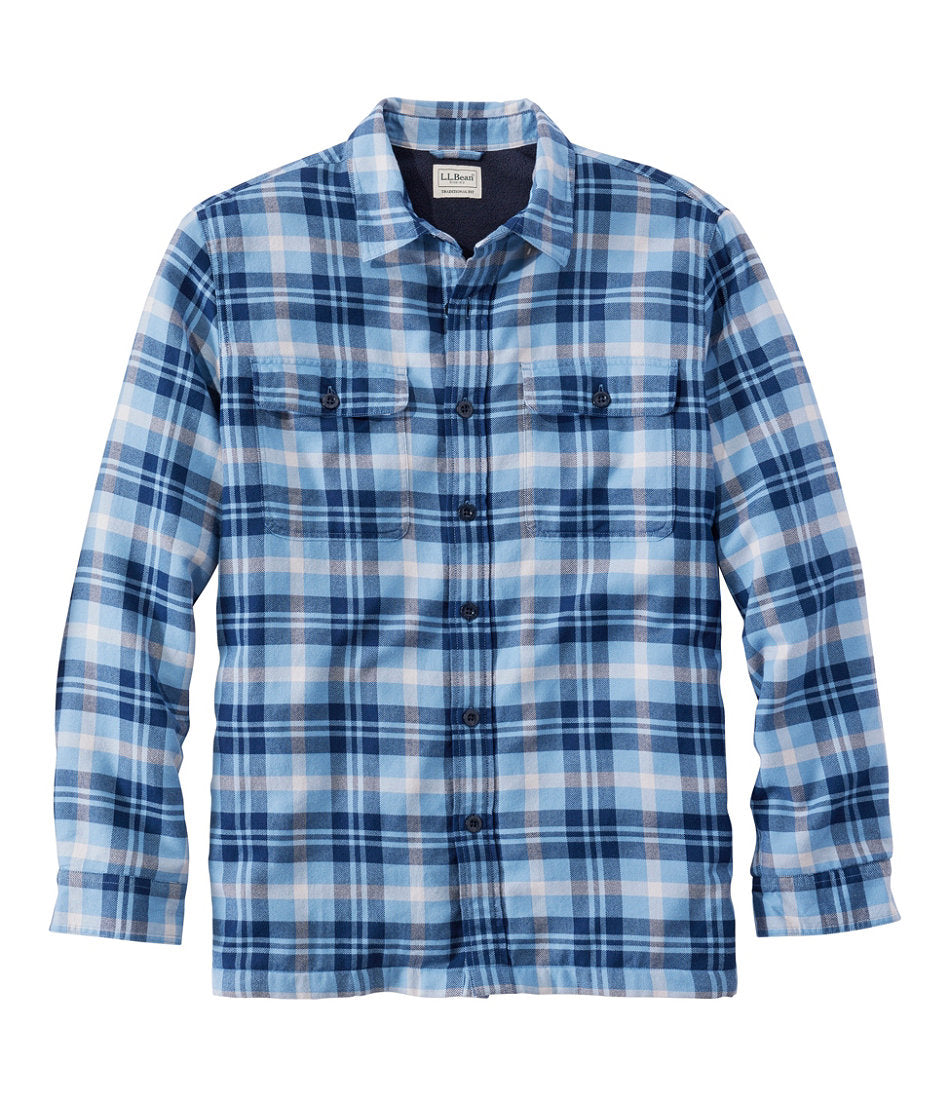 Men's Fleece-Lined Flannel Shirt, Traditional Fit | L.L.Bean outlet - US 7616