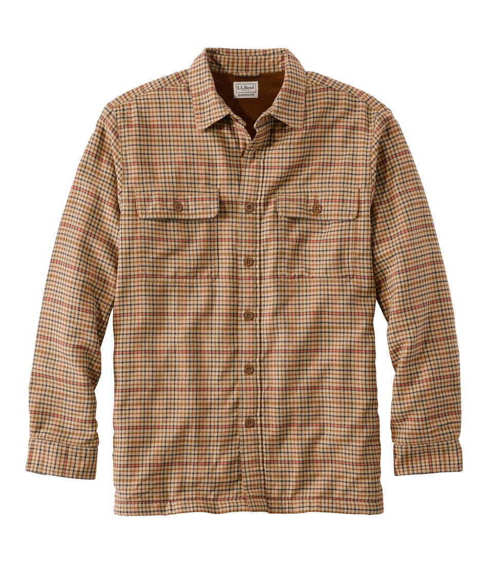 Men's Fleece-Lined Flannel Shirt, Traditional Fit | L.L.Bean outlet - US 7616
