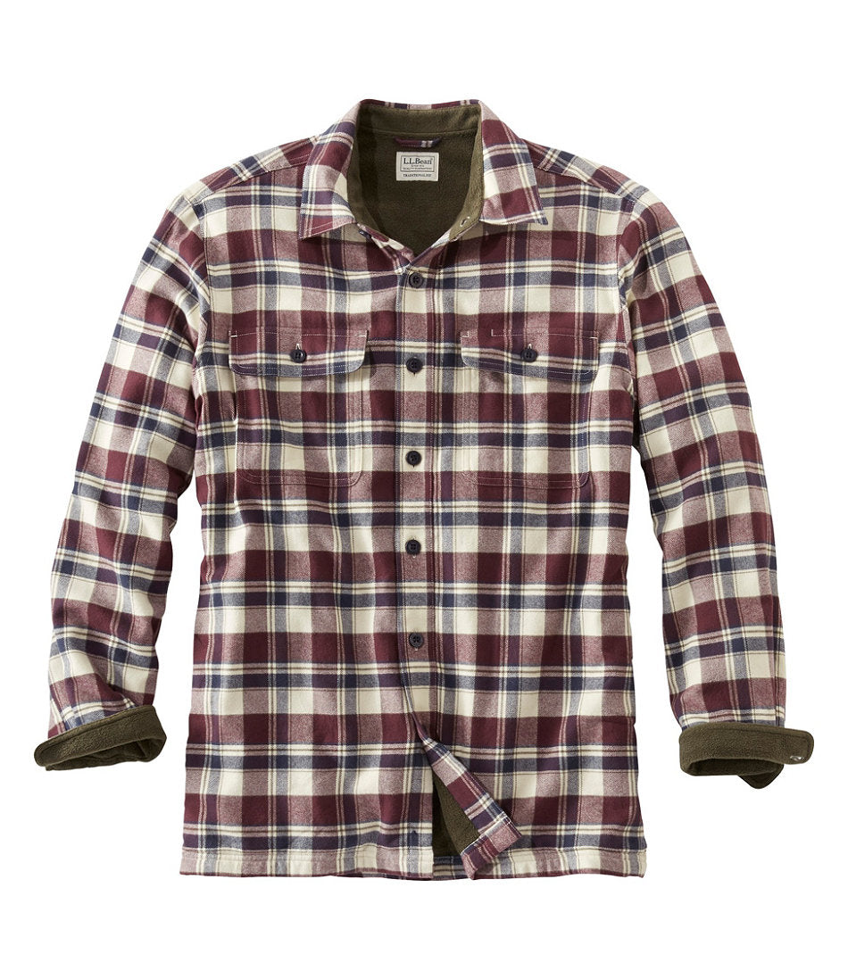 Men's Fleece-Lined Flannel Shirt, Traditional Fit | L.L.Bean outlet - US 7616