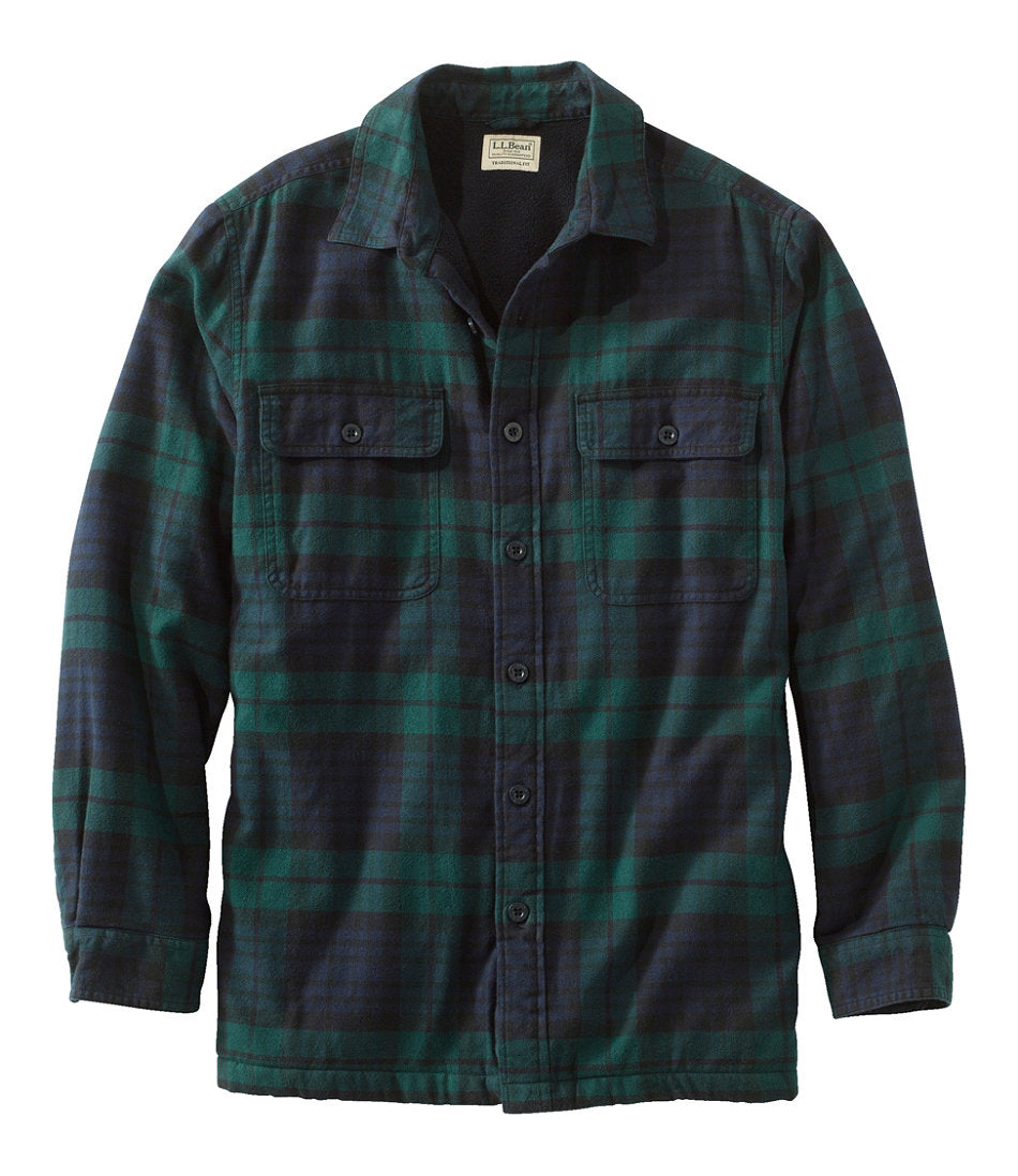 Men's Fleece-Lined Flannel Shirt, Traditional Fit | L.L.Bean outlet - US 7616