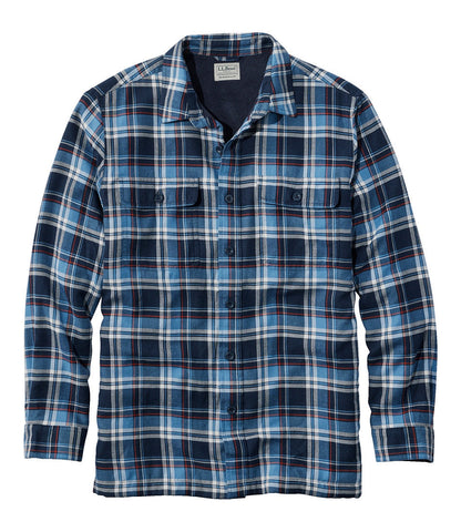 Men's Fleece-Lined Flannel Shirt, Traditional Fit | L.L.Bean outlet - US 7616