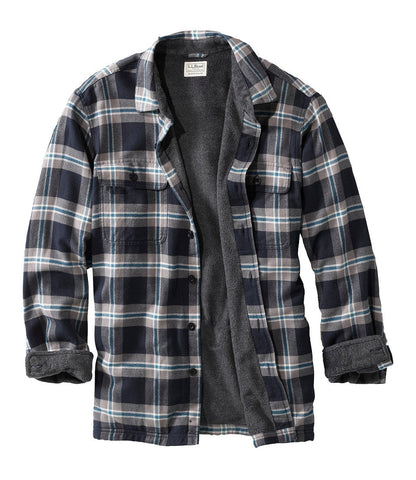 Men's Fleece-Lined Flannel Shirt, Traditional Fit | L.L.Bean outlet - US 7616