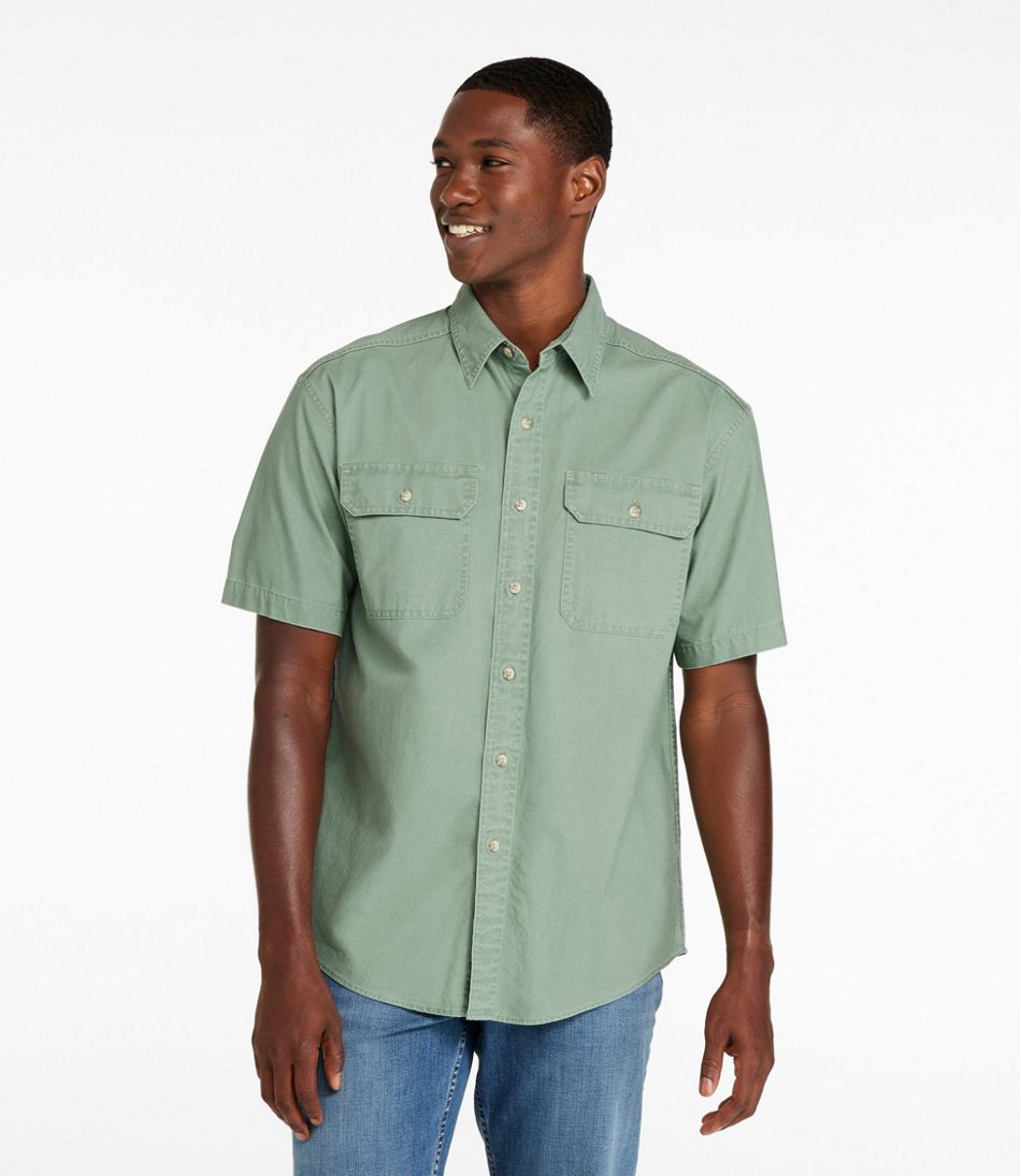 Men's Sunwashed Canvas Shirt, Traditional Fit Short-Sleeve | L.L.Bean sale