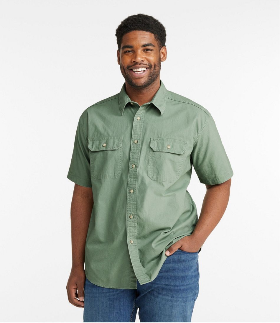 Men's Sunwashed Canvas Shirt, Traditional Fit Short-Sleeve | L.L.Bean sale