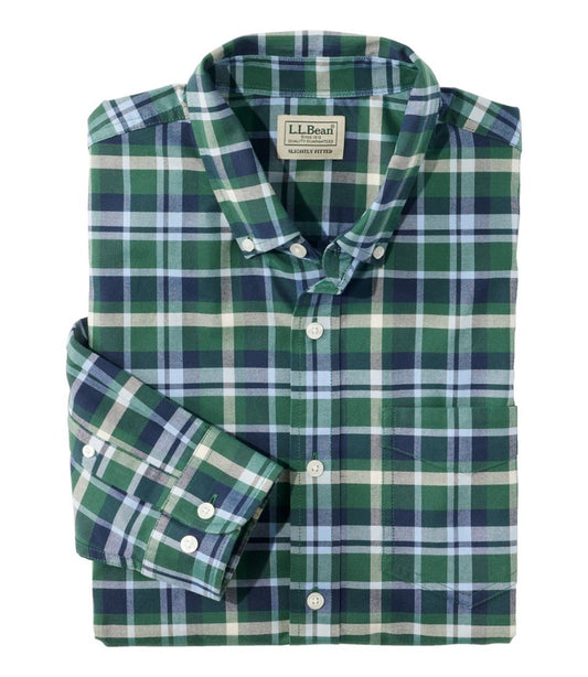 Men's Comfort Stretch® Oxford Shirt, Slightly Fitted Untucked Fit, Plaid | L.L.Bean sale