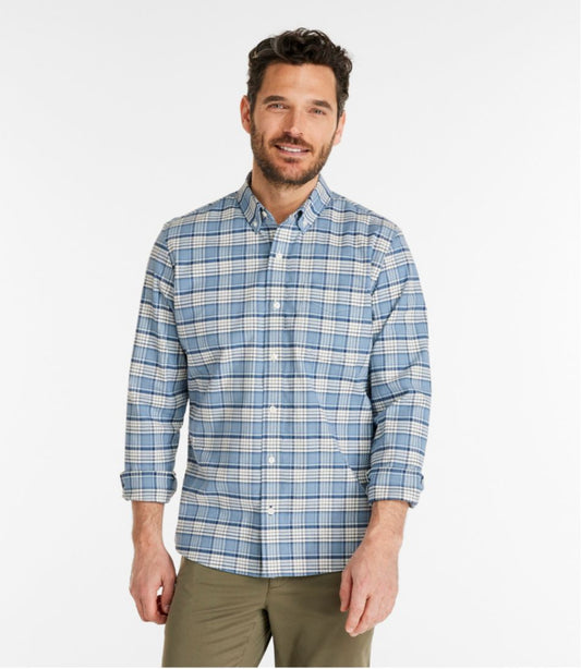 Men's Comfort Stretch® Oxford Shirt, Slightly Fitted Untucked Fit, Plaid | L.L.Bean sale