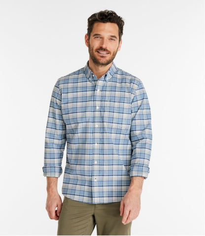 Men's Comfort Stretch® Oxford Shirt, Slightly Fitted Untucked Fit, Plaid | L.L.Bean sale