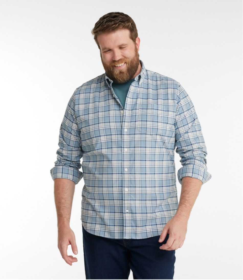 Men's Comfort Stretch® Oxford Shirt, Slightly Fitted Untucked Fit, Plaid | L.L.Bean sale