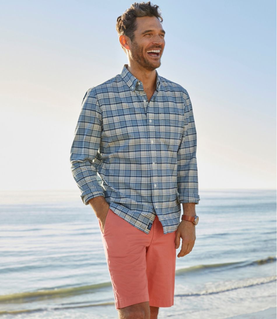 Men's Comfort Stretch® Oxford Shirt, Slightly Fitted Untucked Fit, Plaid | L.L.Bean sale